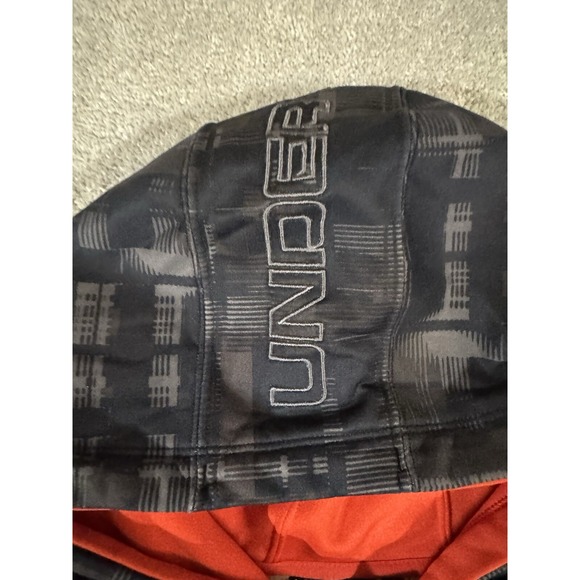 Under Armour Storm Black/Gray Graphic With Red Hooded Sweatshirt Hoodie L - Picture 3 of 9